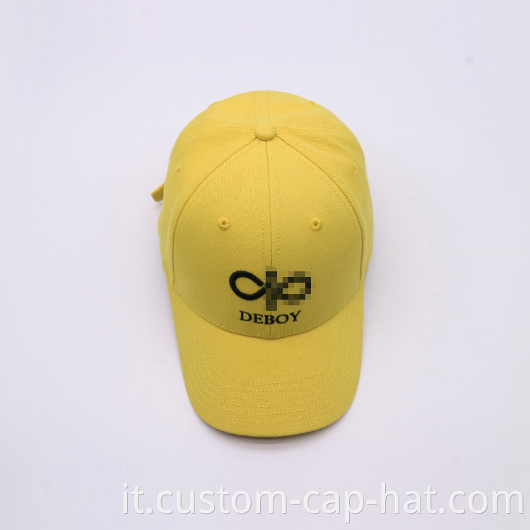 Fibbia in metallo a vendita calda 6 pannelli Produttore di cappellini da baseball produttore 3d ricamo 3d curvo brim caramelle colori papà cappello